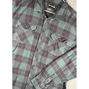 Fox Racing Flannel Shirt Men’s XXL 2XL Multicolor Plaid Button Up Pockets Collar